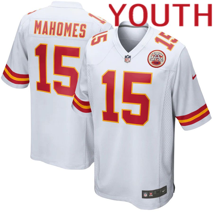 Youth Kansas City Chiefs #15 Patrick Mahomes Nike White Player Game NFL Jersey->youth nfl jersey->Youth Jersey